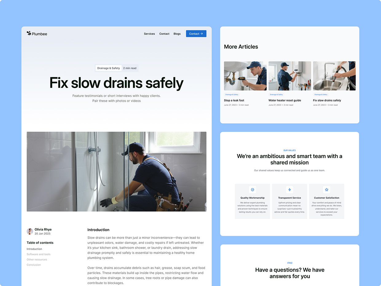 Plumbing & Home Services Website Template Image 18