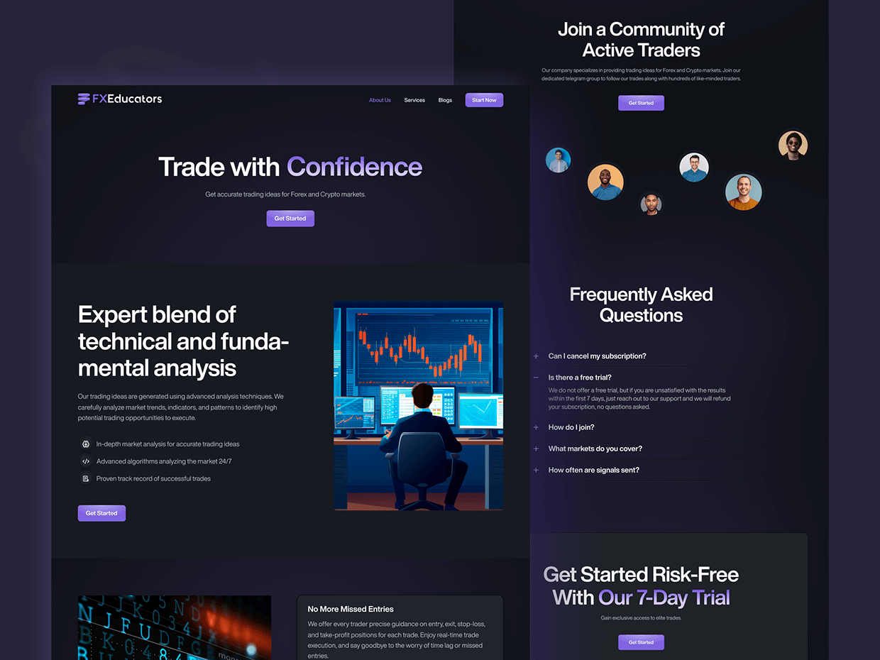 FX Educators: Fintech Trading Platform & App Design Image 0