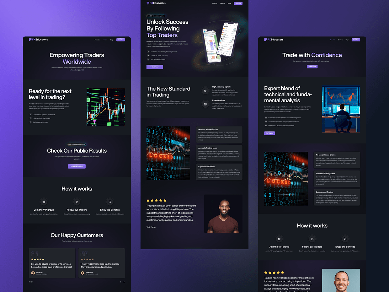 FX Educators: Fintech Trading Platform & App Design Image 3