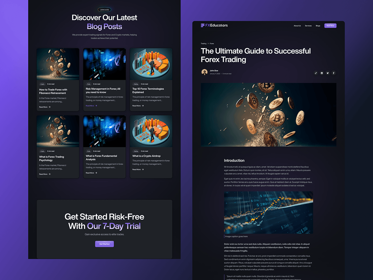 FX Educators: Fintech Trading Platform & App Design Image 4