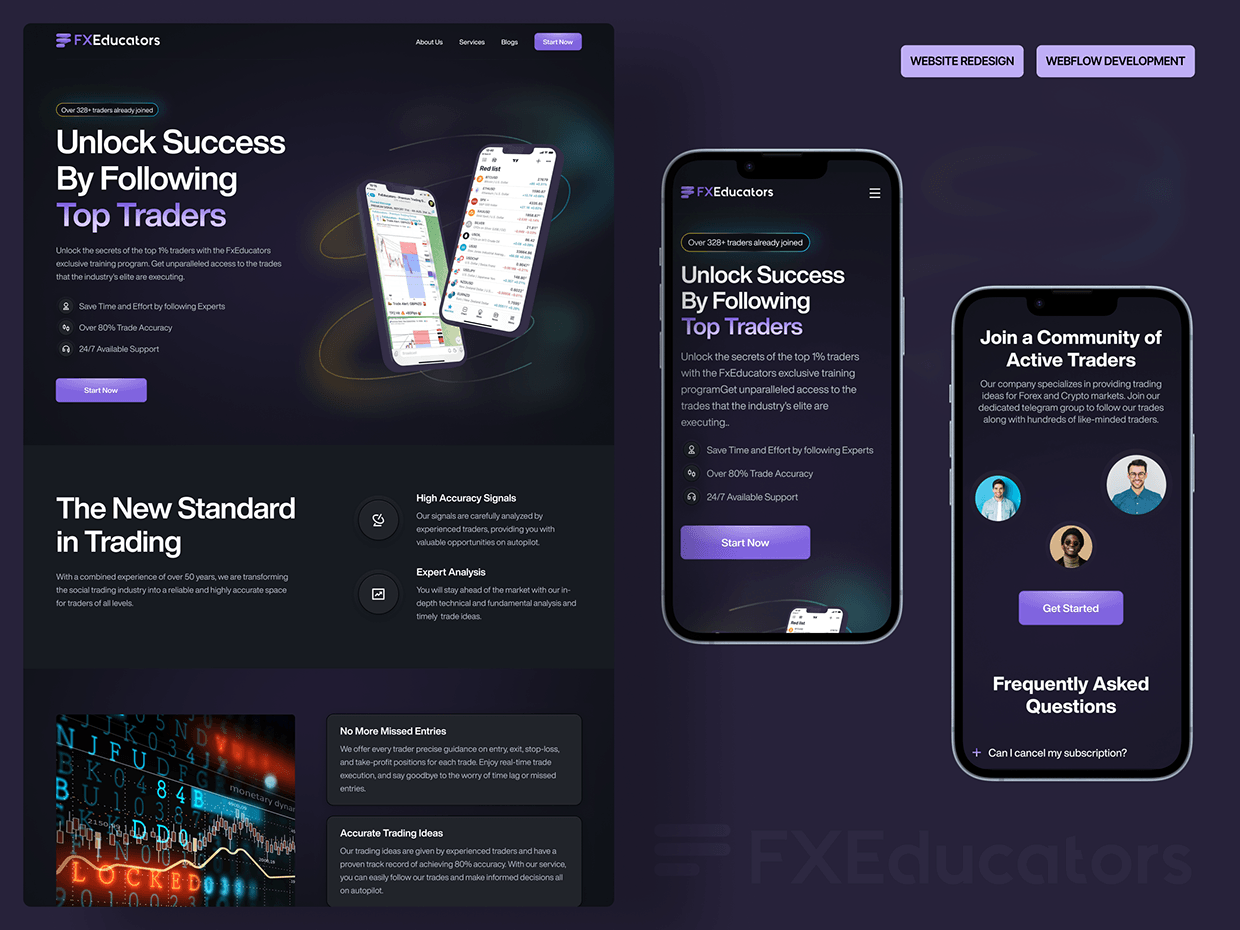 FX Educators: Fintech Trading Platform & App Design Image 6
