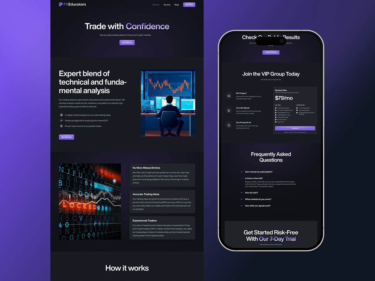 FX Educators: Fintech Trading Platform & App Design Image 11