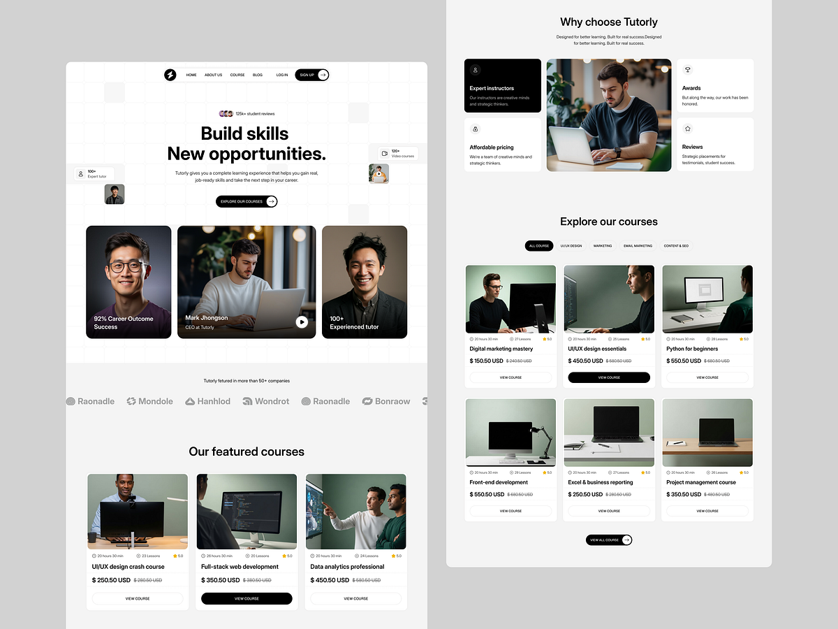 Tutorly — Online Learning & Course Platform UI Design Image 0