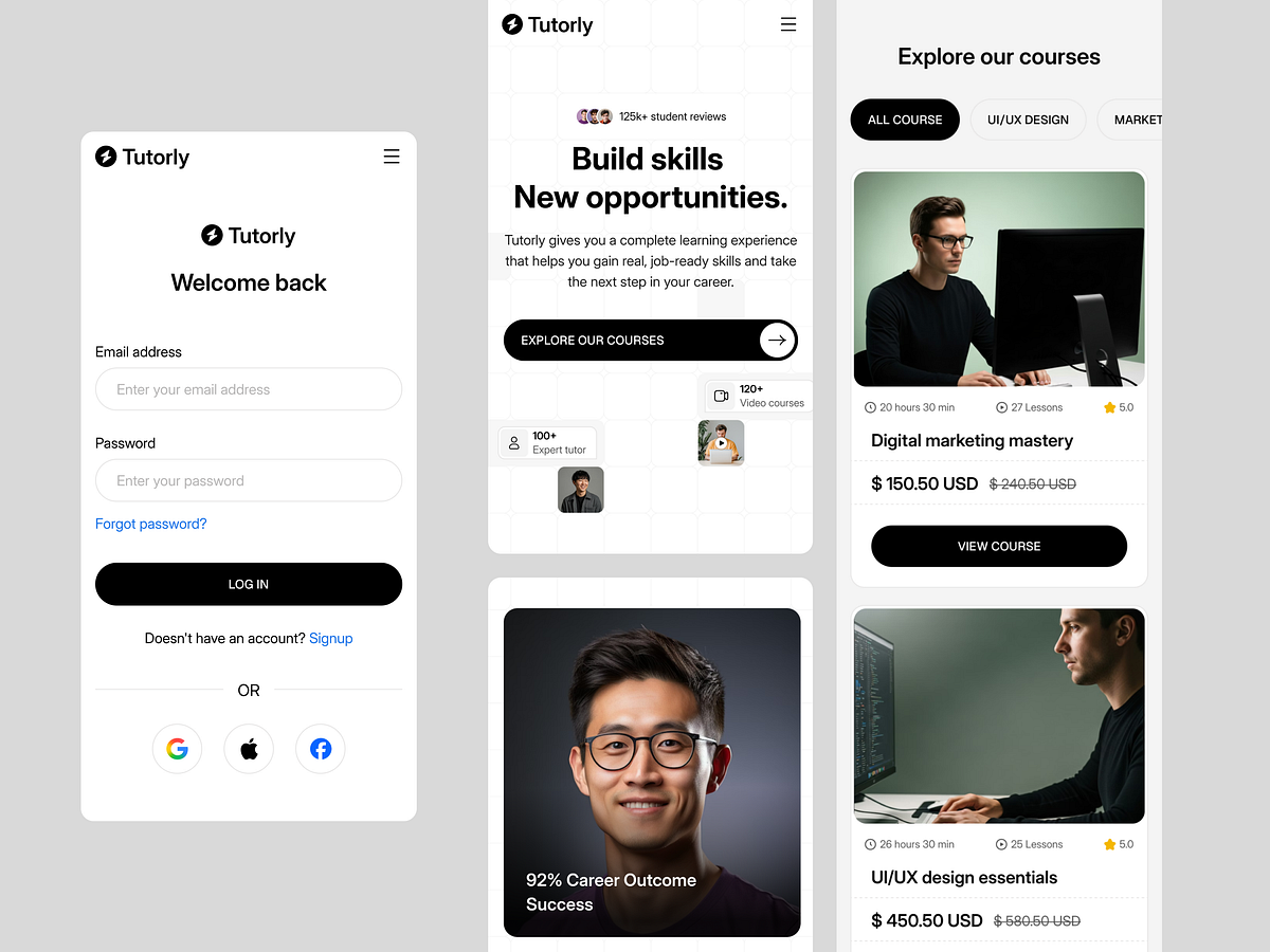 Mobile Responsive UX/UI for E-Learning Platform Image 0