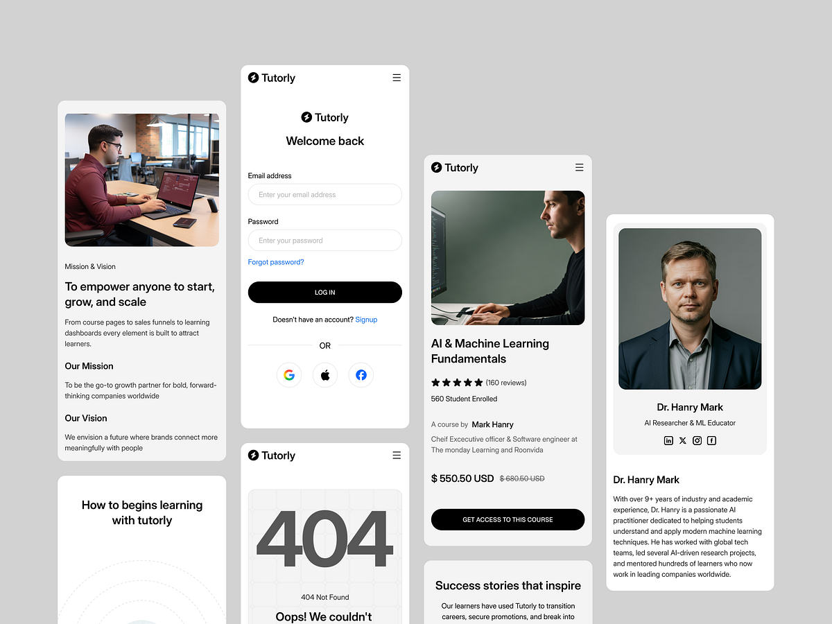 Mobile Responsive UX/UI for E-Learning Platform Image 1