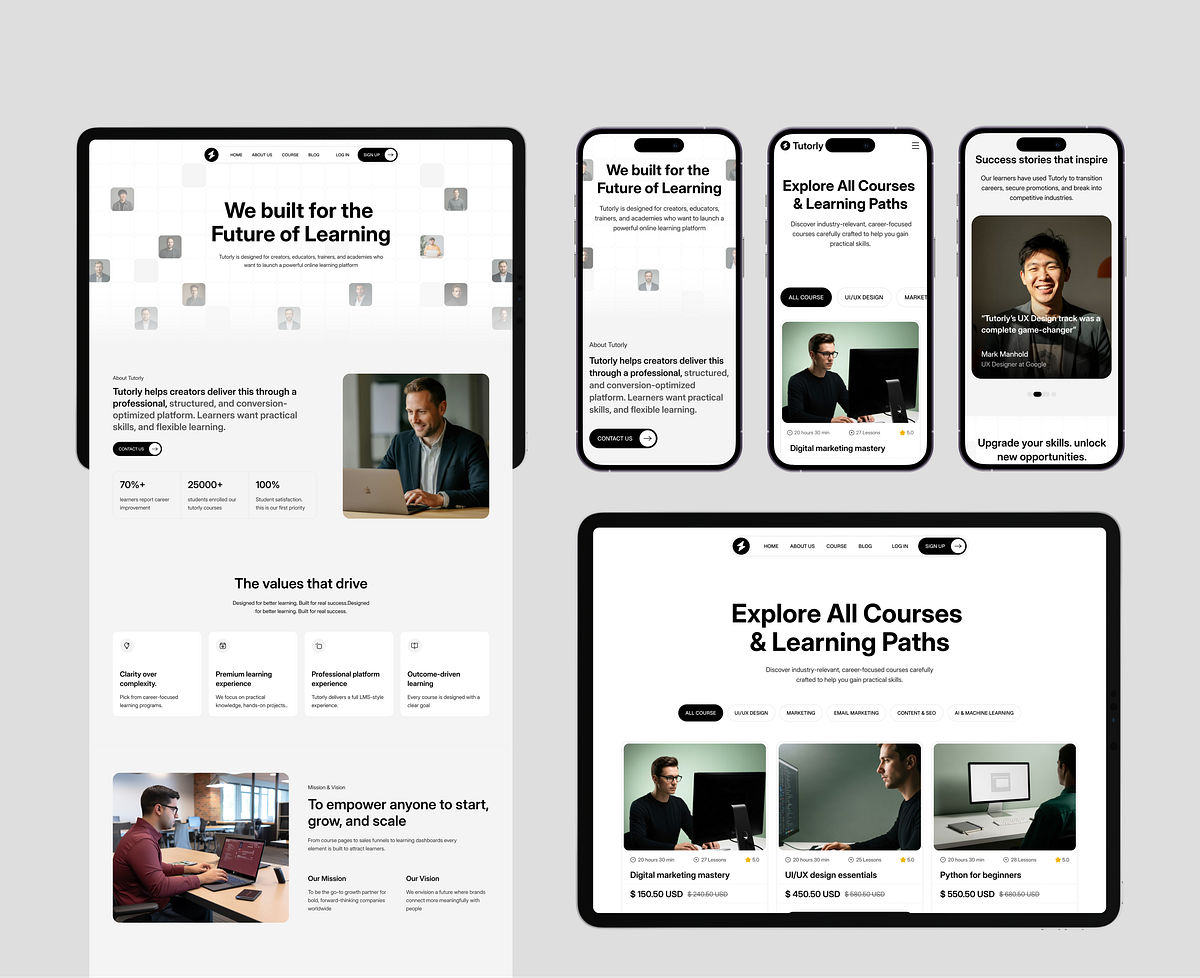 Tutorly — Course Dashboard & Inner Page UI UX