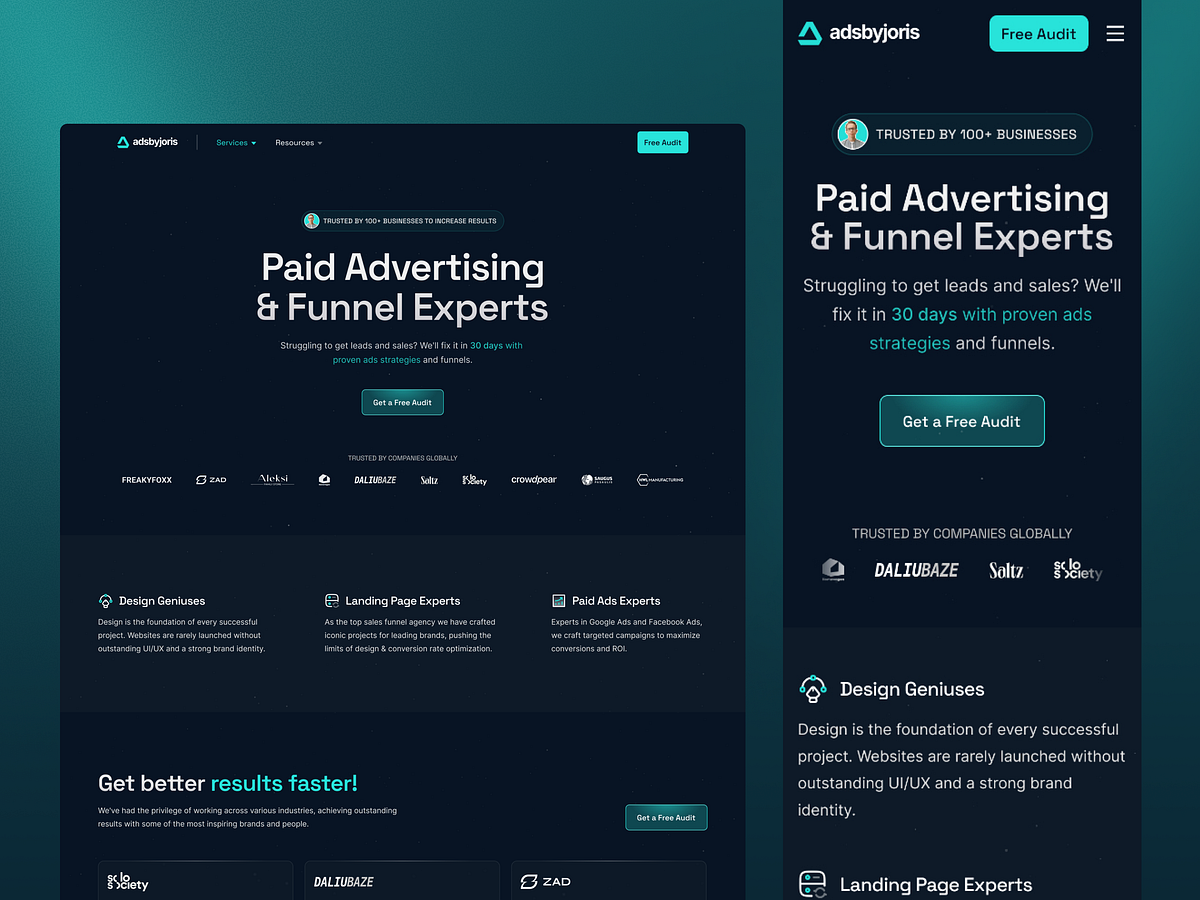Mobile Responsive Design - Marketing Agency UI Image 1