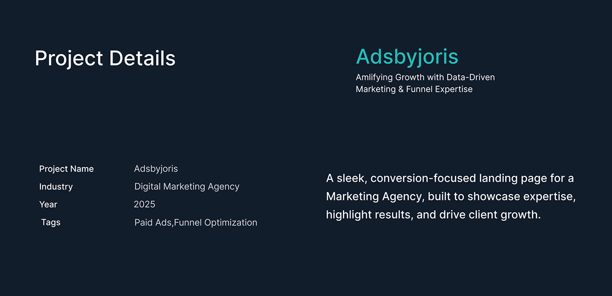 Adsbyjoris - Digital Marketing Agency Website Redesign Image 0