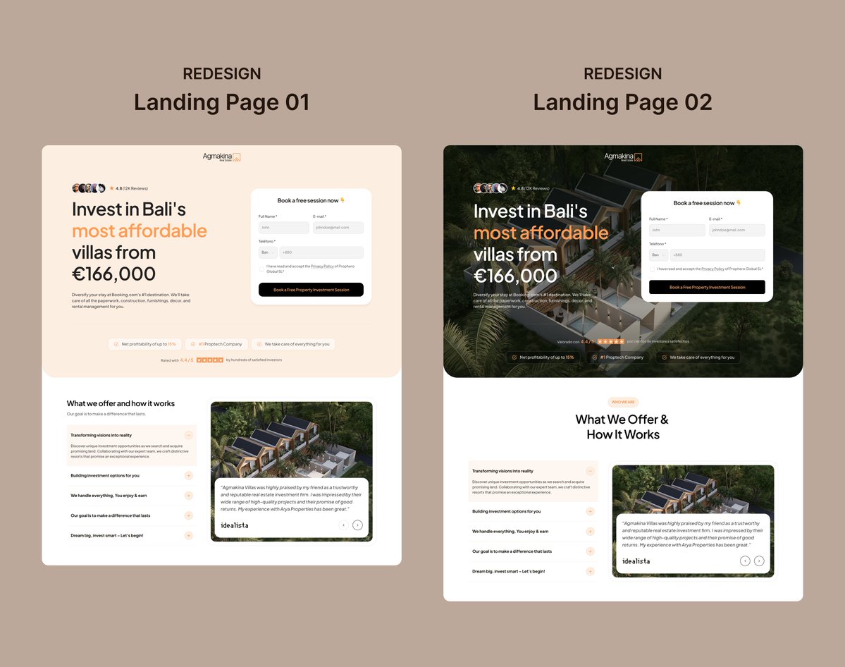 Hero section from Agmakina (Property management company)
