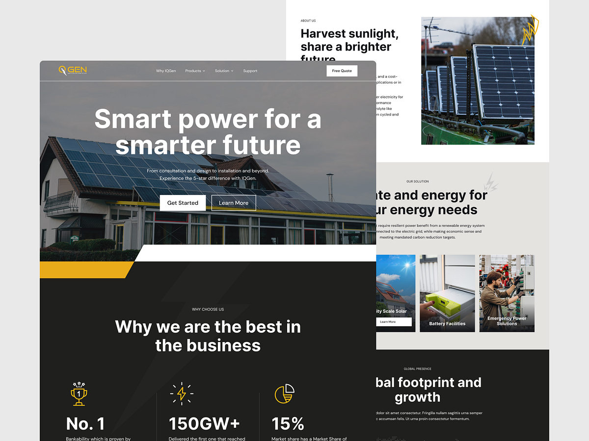 IQ ZEN – Solar & Renewable Energy Website Redesign ☀️