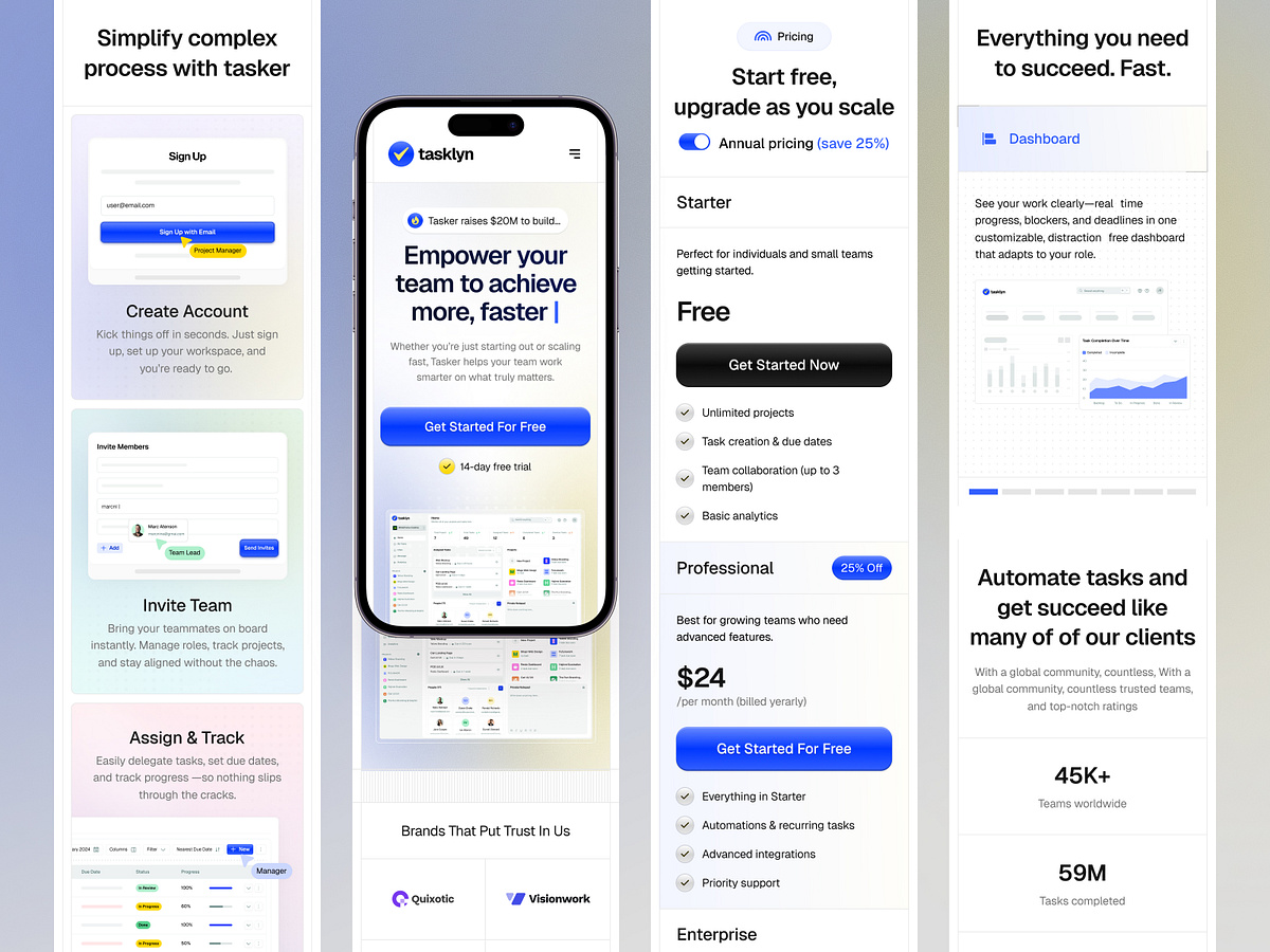 Tasklyn Mobile - Responsive SaaS Experience Image 2