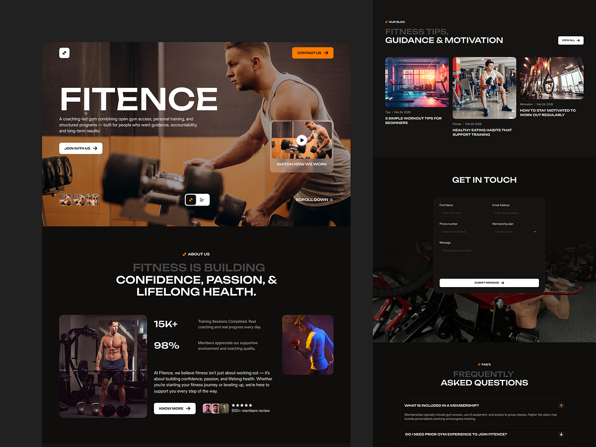 Fitence — Premium Gym & Fitness Website Design Image 3