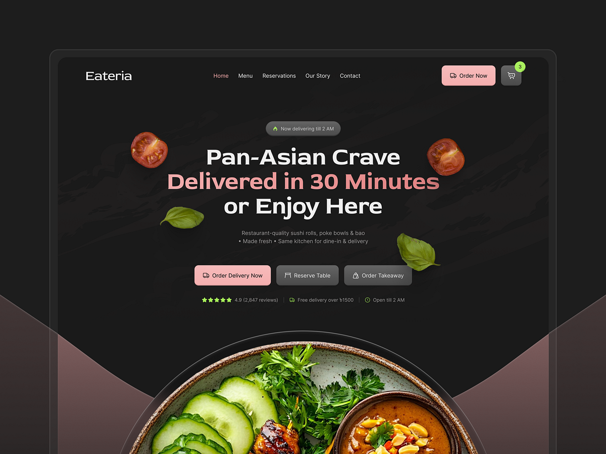 Eateria Restaurant Website Design