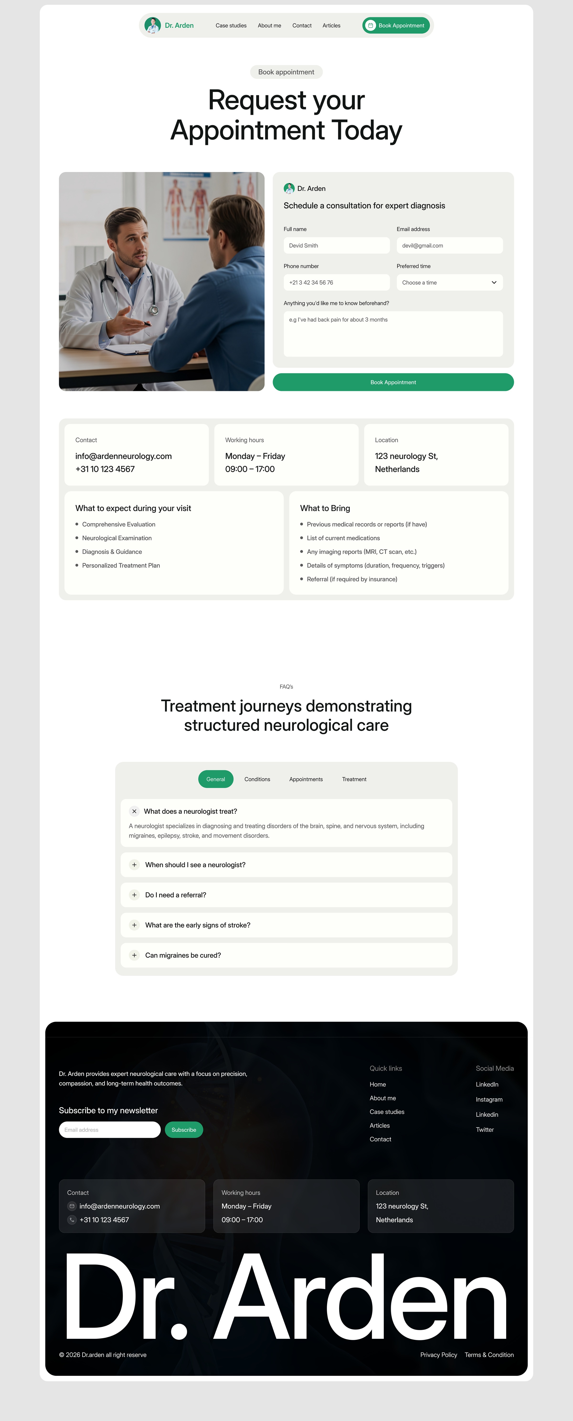 Dr. Arden — Medical Landing Page UI Template Image 12