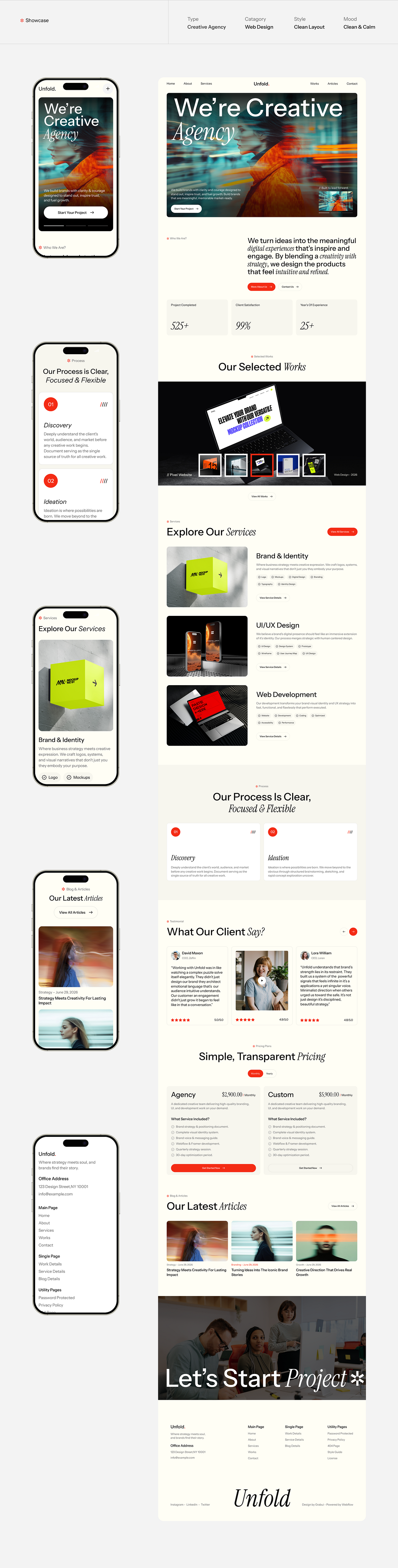 Unfold - Complete Webflow & Framer Website Template Overview Image 4