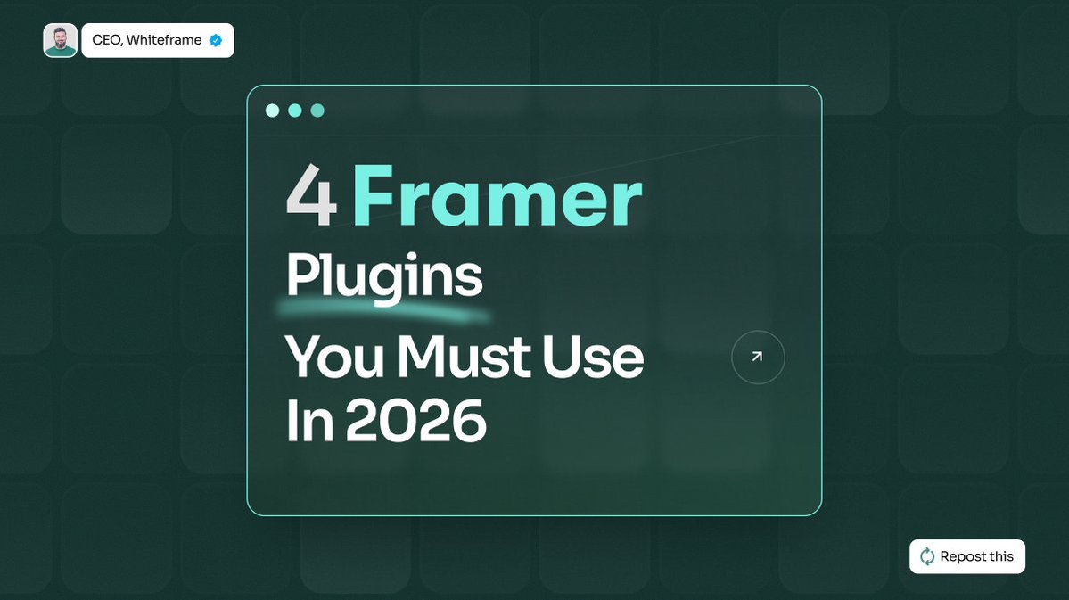 Most Framer sites look the same. These 4 plugins fix that. 