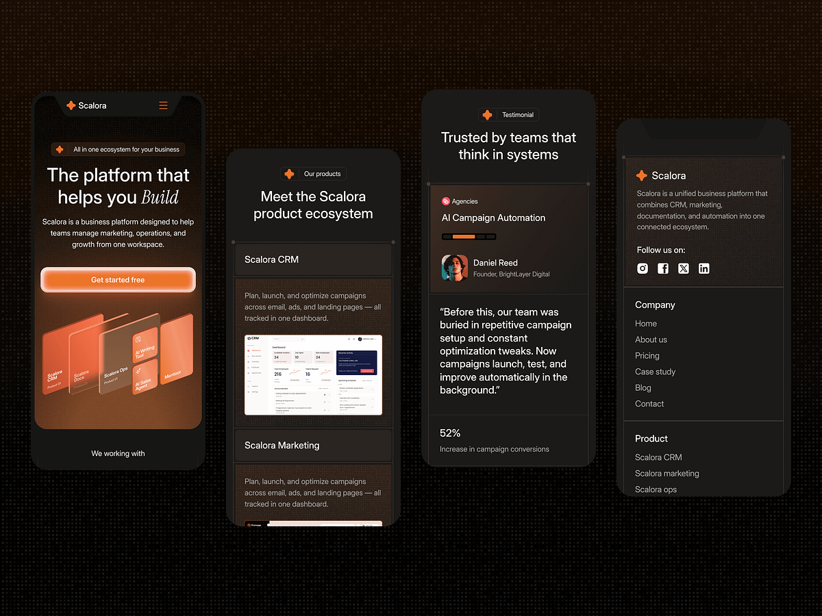 Scalora: Responsive B2B SaaS Design