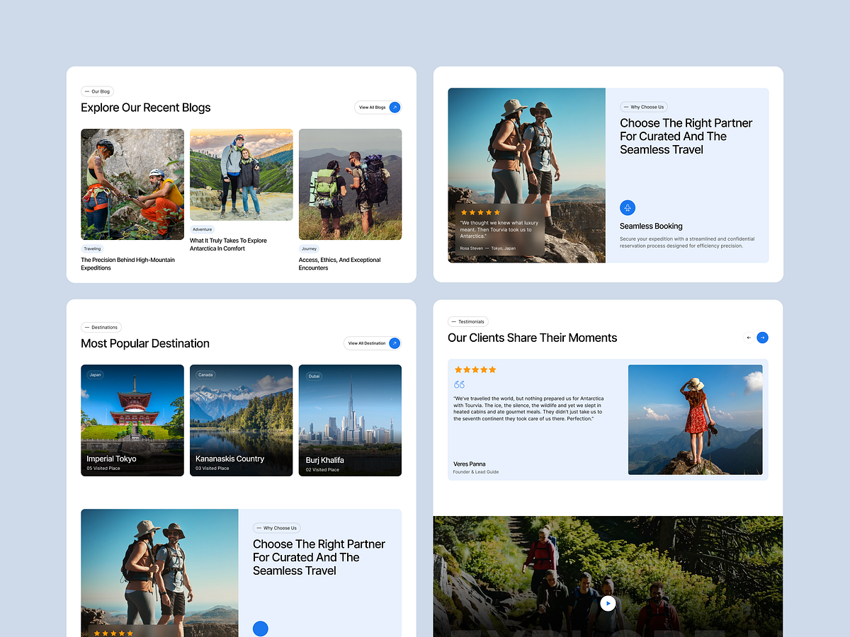 Tourvia – Travel Agency Website Template UI | GrabUI Library Image 0