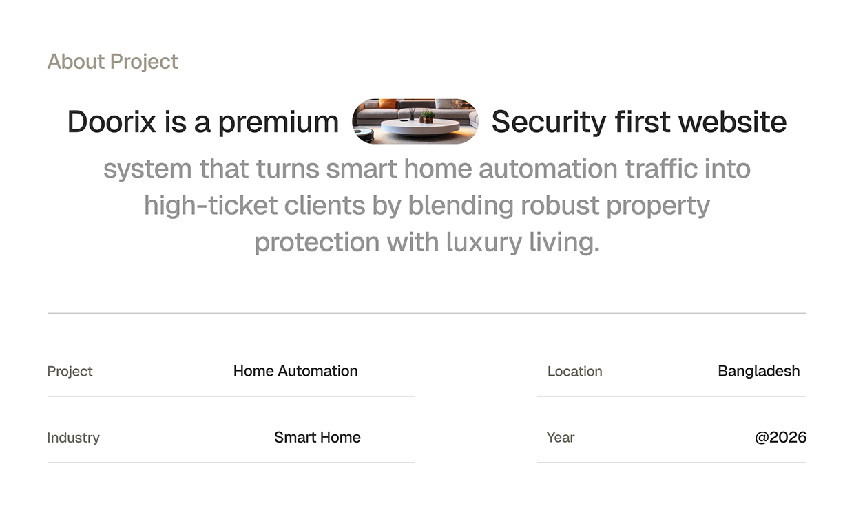 Doorix: Smart Home Automation & Security Web Design Image 0