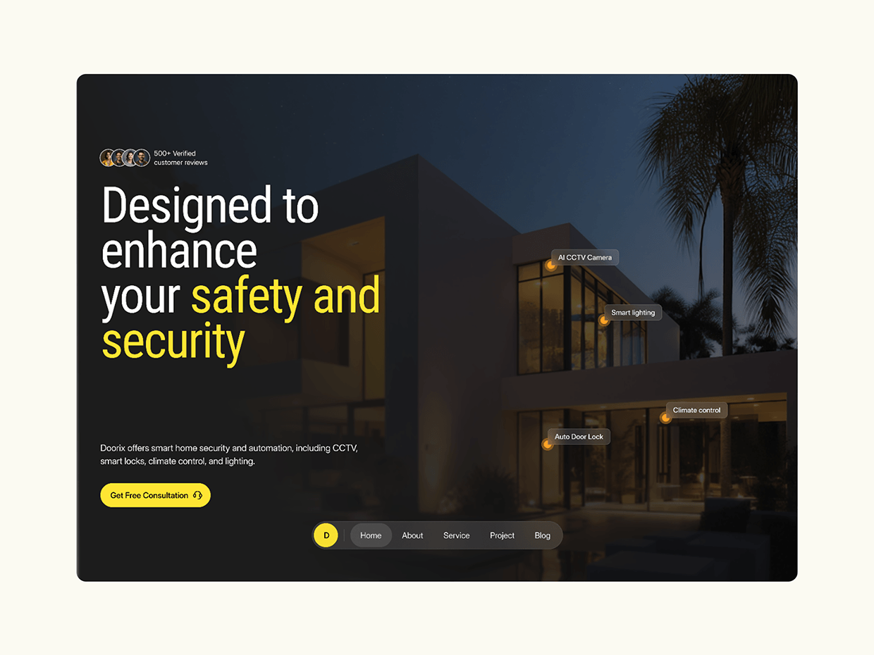 Doorix: Smart Home Automation & Security Web Design Image 6
