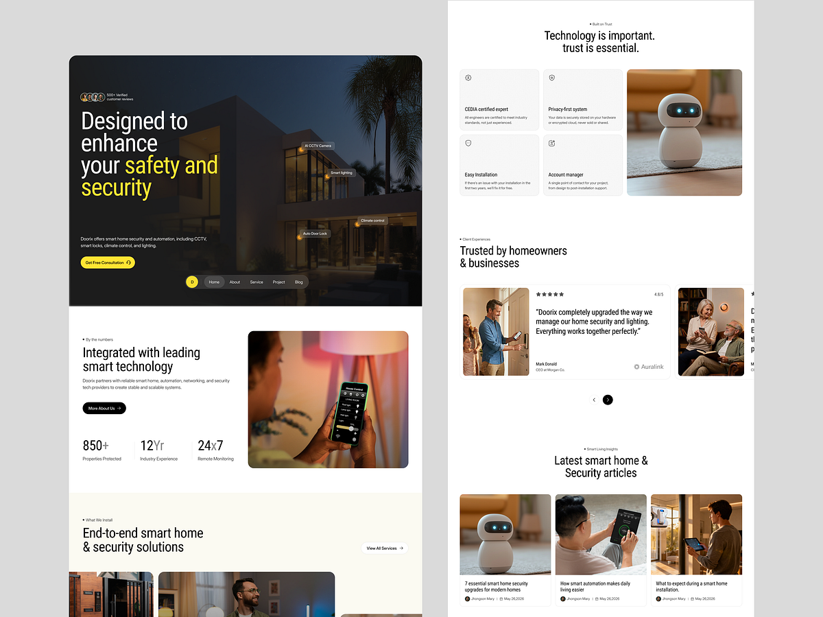 Smart Home Website Design Built Around Trust Image 1