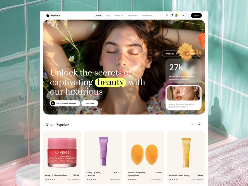 Medusa - Beauty & Cosmetics Website Template
