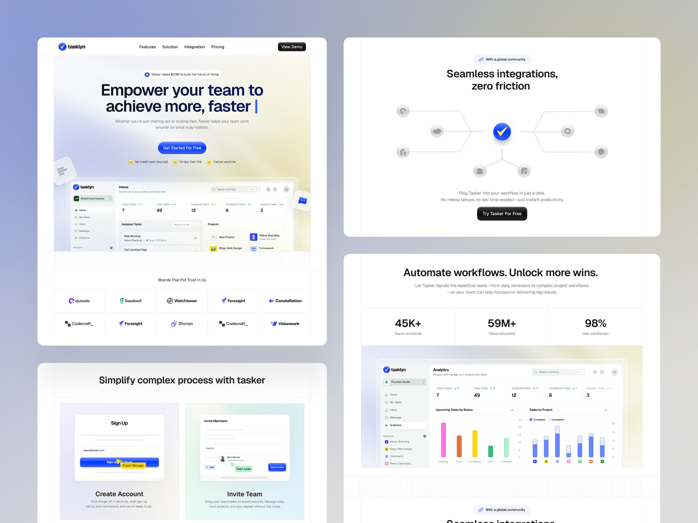 Tasklyn Website Page Template for Webflow Image 1