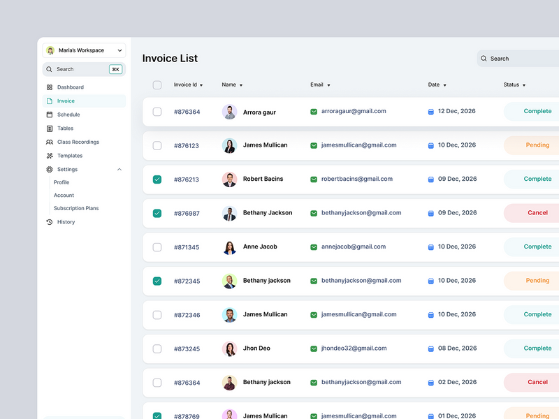 Invoice & Task Dashboard SaaS Product