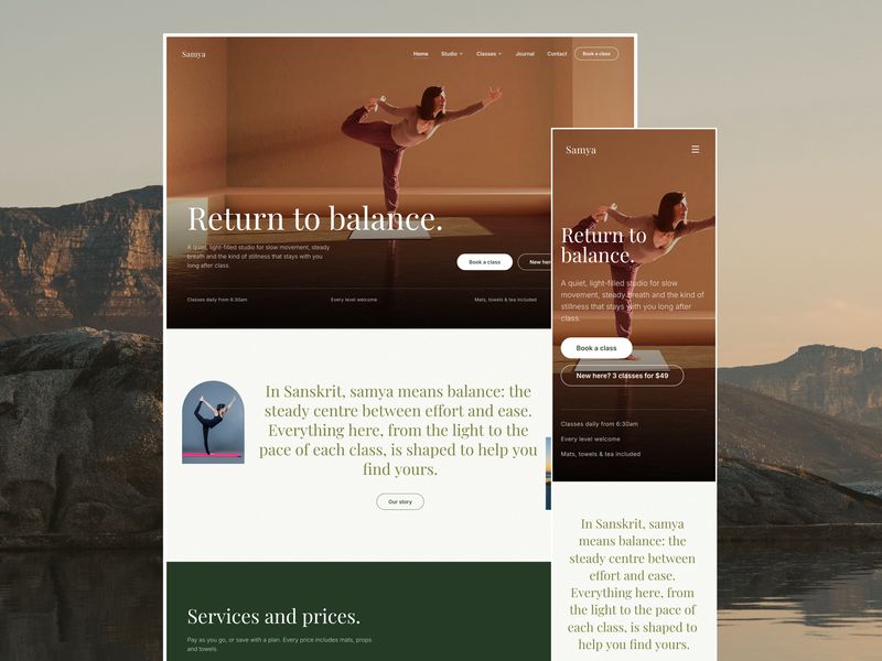 Samya - Yoga Studio Website Template