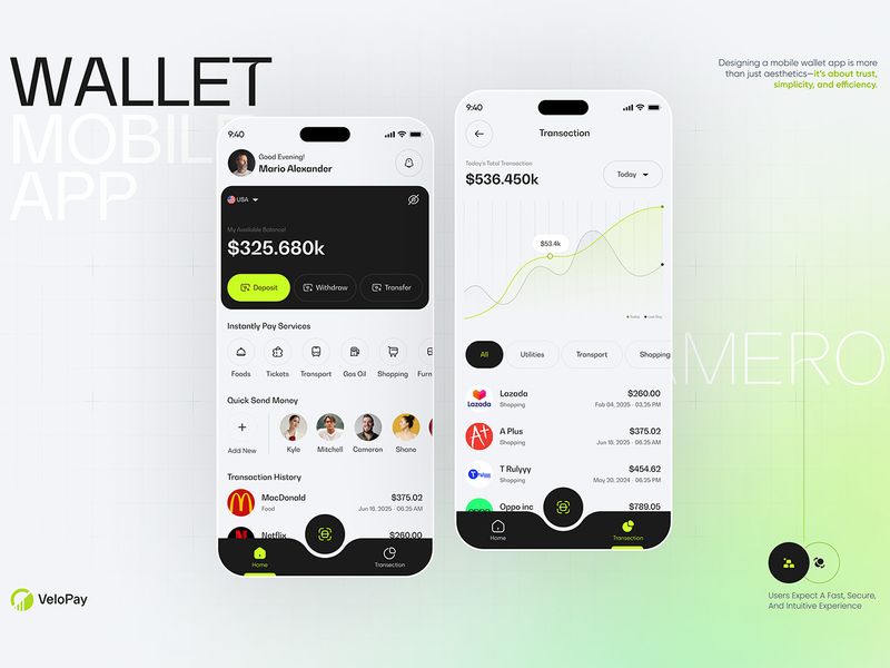 Fintech Wallet Mobile App UI/UX Design