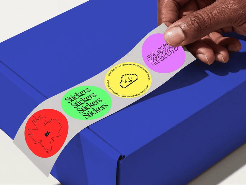 Sticker Sheet Peel Mockup