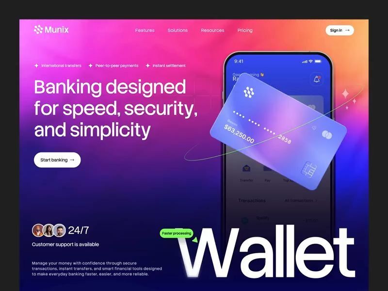 Munix - Fintech Website Design