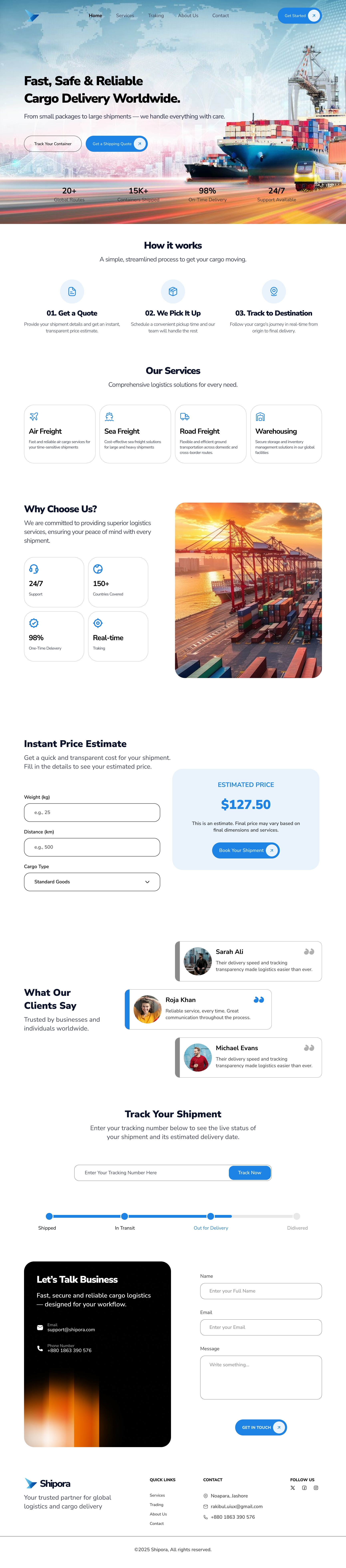 Cargo & Logistics Delivery Landing Page Image 4