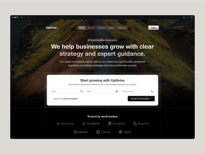 Upthrive - Web design for high growth startup