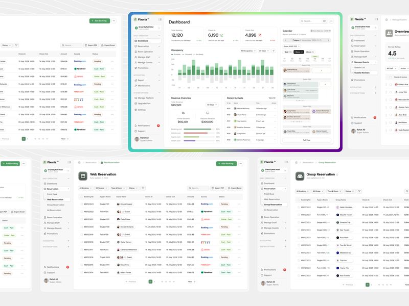 SaaS Hotel Software UI - Showcase