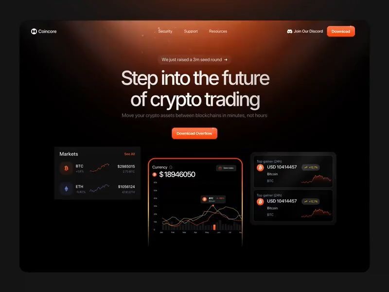Coincore – Crypto Trading Platform Website