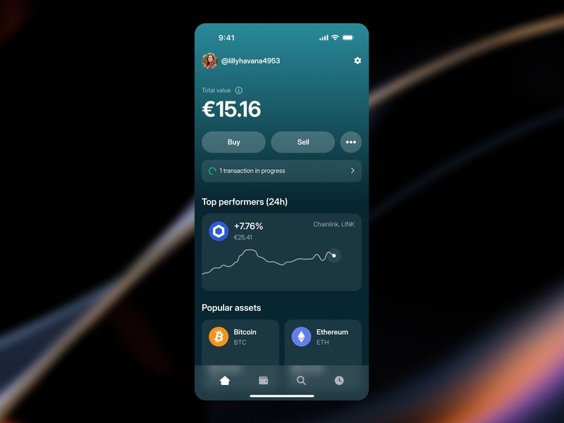 Crypto Wallet Homescreen