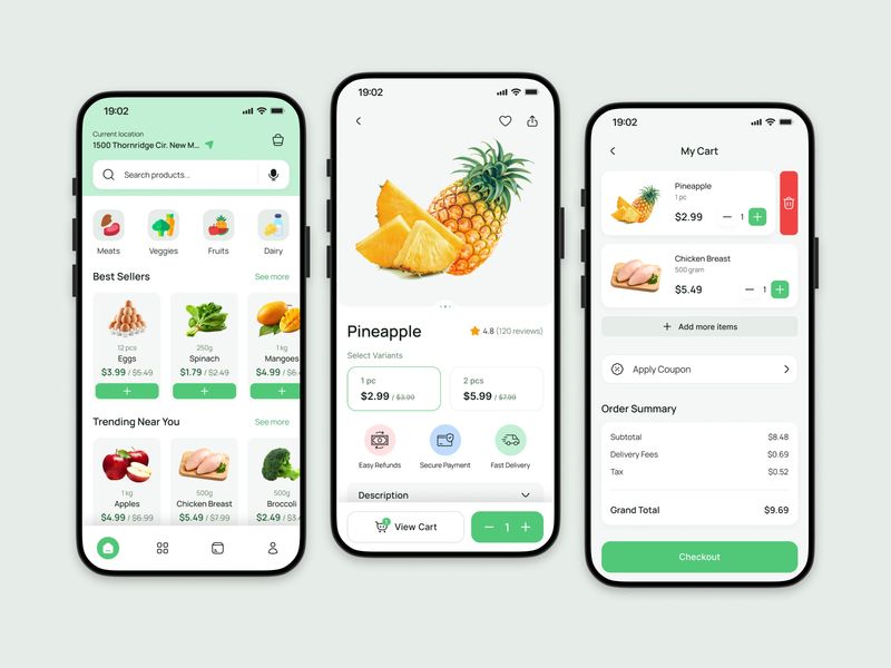 Grocery Delivery Mobile App UI Design