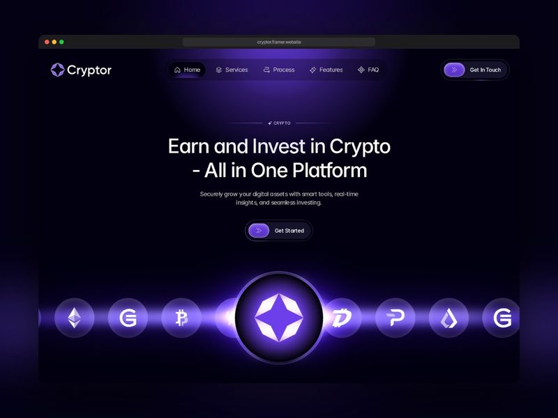 Cryptor — Framer template for crypto & Web3