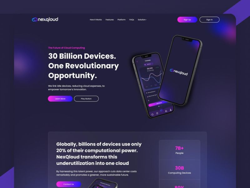 NexQloud – Cloud Computing Web Design