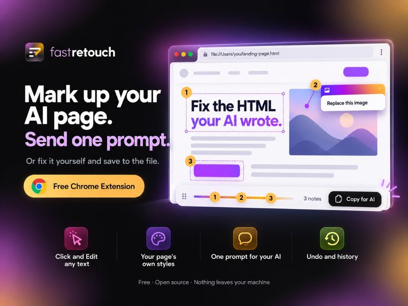 Retouch: review your AI-made page like a design, send one prompt