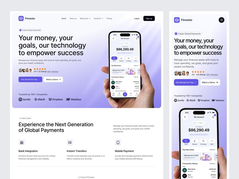 Finance Responsive Landing Page