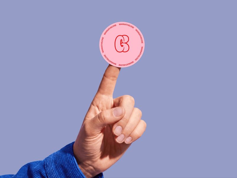Floating Round Sticker Mockup