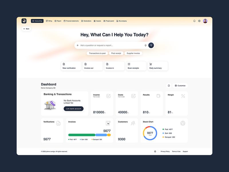 Jolene - AI Accounting & Finance Dashboard
