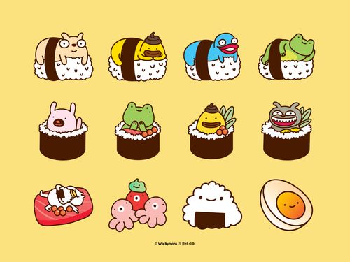 Sushi Monster Digital Sticker Design
