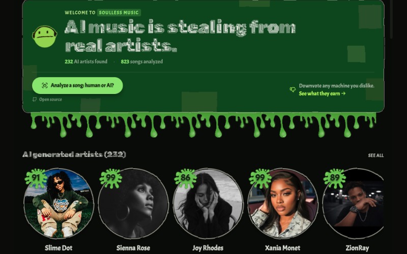 Soulless: List of AI Artists Hiding on Spotify Image 0