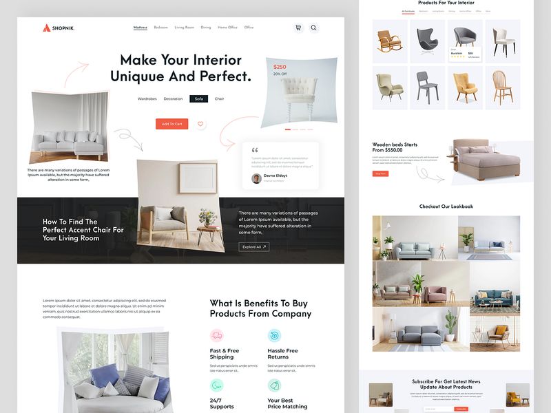 Furniture e-Commerce Landing Page