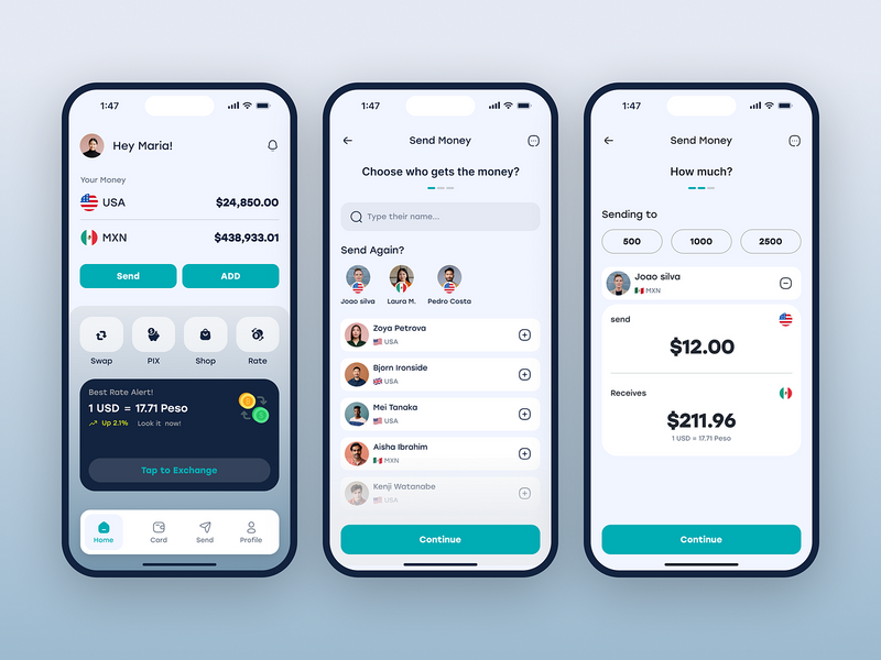 International Money Transfer App Design