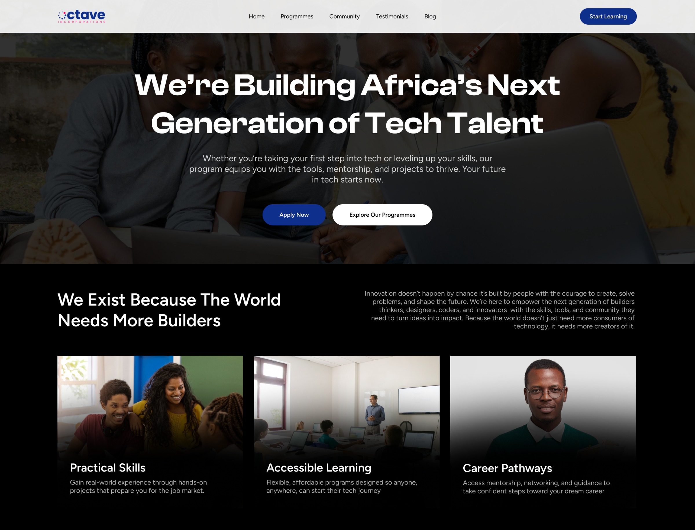 Octave Inc Website Design Image 1