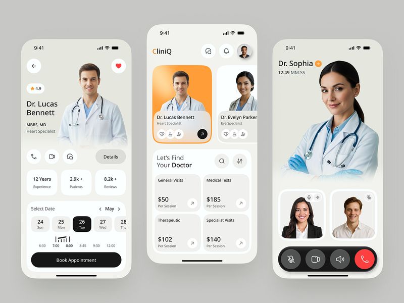AI Powered Telehealth & Doctor Booking Mobile App UX/UI